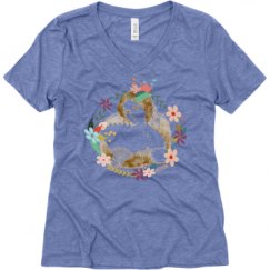 Ladies Relaxed Fit Super Soft Triblend V-Neck Tee