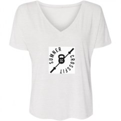 Ladies Flowy Slouchy V-Neck Tee