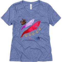 Ladies Relaxed Fit Super Soft Triblend V-Neck Tee
