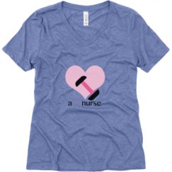 Ladies Relaxed Fit Super Soft Triblend V-Neck Tee