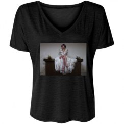 Ladies Flowy Slouchy V-Neck Tee