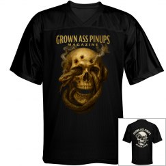 Grown Ass Pinups Magazine Football Skull Jersey