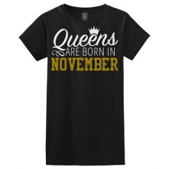 Queen Are Born Tee- Black