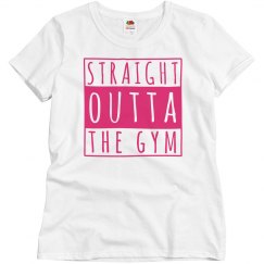 Straight out of the gym Tee- Raspberry