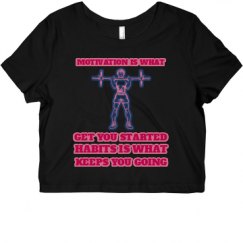 Ladies Slim Fit Crop Top Tee