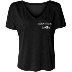 Ladies Flowy Slouchy V-Neck Tee