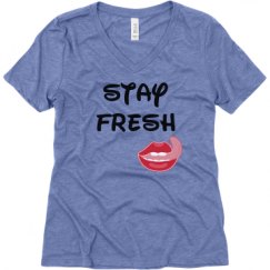 Ladies Relaxed Fit Super Soft Triblend V-Neck Tee