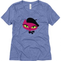 Ladies Relaxed Fit Super Soft Triblend V-Neck Tee