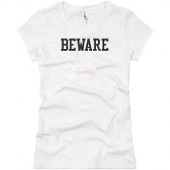 BEWARE Boujie Babe Pearl White Text T-Shirt.