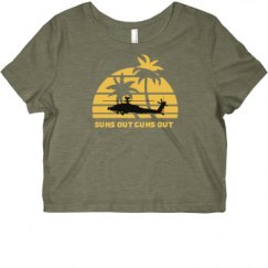 Ladies Slim Fit Crop Top Tee