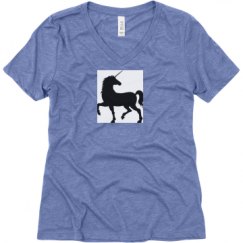 Ladies Relaxed Fit Super Soft Triblend V-Neck Tee