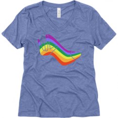 Ladies Relaxed Fit Super Soft Triblend V-Neck Tee