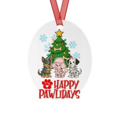 Metal Oval Christmas Ornament
