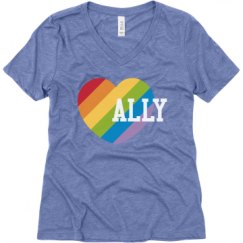 Ladies Relaxed Fit Super Soft Triblend V-Neck Tee