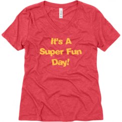 Ladies Relaxed Fit Super Soft Triblend V-Neck Tee