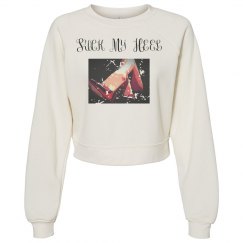 Suck My Heel Off White Distressed Sweater