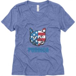 Ladies Relaxed Fit Super Soft Triblend V-Neck Tee