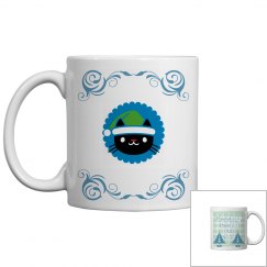 Purrfect Xmas blue mug