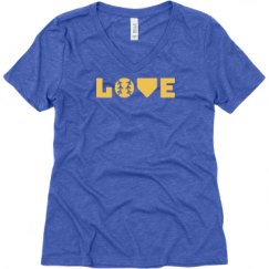 Ladies Relaxed Fit Super Soft Triblend V-Neck Tee