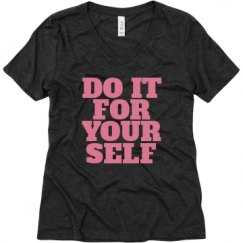 Ladies Relaxed Fit Super Soft Triblend V-Neck Tee