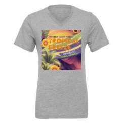 Unisex CVC Jersey V-Neck T-Shirt