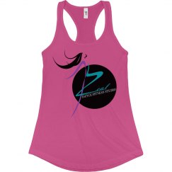 Dark Pink Next Level Slim Fit Razor Back Tank with Logo