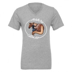 Unisex CVC Jersey V-Neck T-Shirt