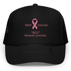 Blk Pink Ribbon Hat