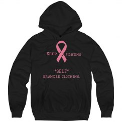 Blk Pink Ribbon Hoodie