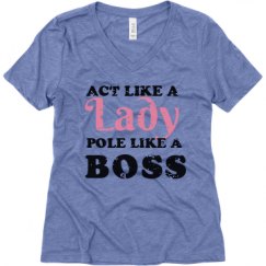 Ladies Relaxed Fit Super Soft Triblend V-Neck Tee