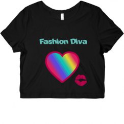 Ladies Slim Fit Crop Top Tee