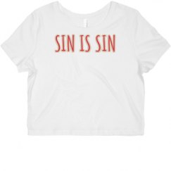 Ladies Slim Fit Crop Top Tee