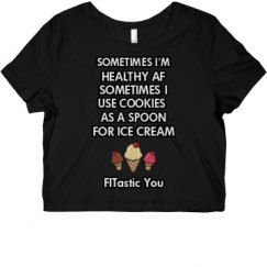 Ladies Slim Fit Crop Top Tee