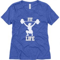 Ladies Relaxed Fit Super Soft Triblend V-Neck Tee
