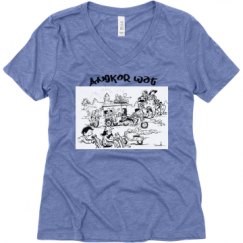 Ladies Relaxed Fit Super Soft Triblend V-Neck Tee