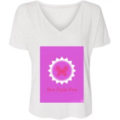 Ladies Flowy Slouchy V-Neck Tee