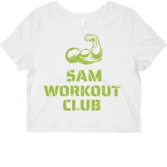 5AM Club Crop- Lime/White