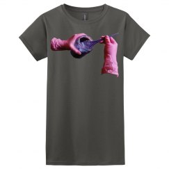 Pink Gloved Hands Purple Goo Lucy LaRue Fitted Tee 