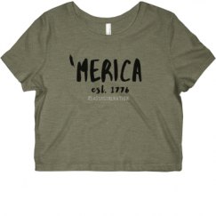 Ladies Slim Fit Crop Top Tee