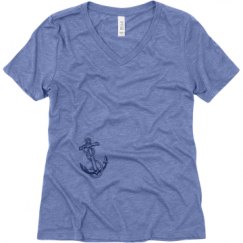 Ladies Relaxed Fit Super Soft Triblend V-Neck Tee