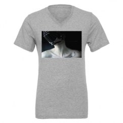 Unisex CVC Jersey V-Neck T-Shirt