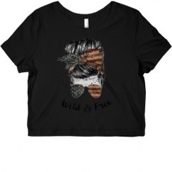 Ladies Slim Fit Crop Top Tee