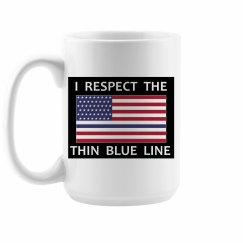 Thin Blue line - American Flag Coffee Cup