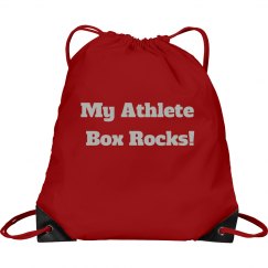 Pink & silver my athlete box rocks drawstring bag