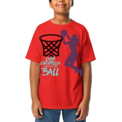 Cyber pink youth tee w/basketball girl graphic 