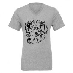 Unisex CVC Jersey V-Neck T-Shirt