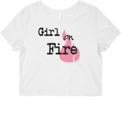 Ladies Slim Fit Crop Top Tee