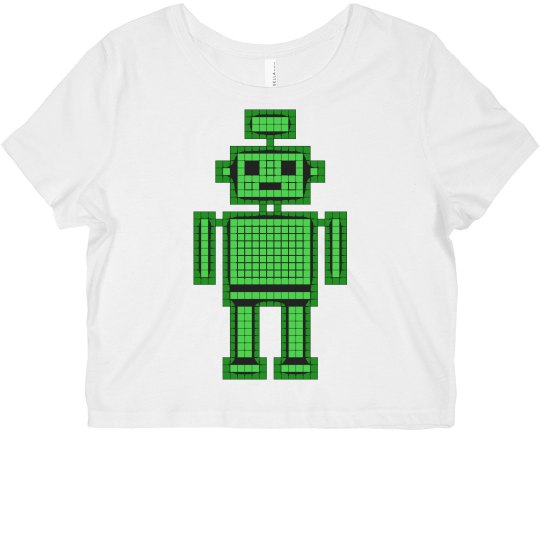 8Bit Bot Crop Tee