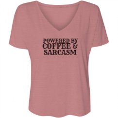 Ladies Flowy Slouchy V-Neck Tee