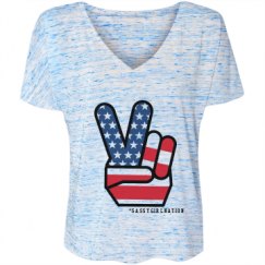 Ladies Flowy Slouchy V-Neck Tee